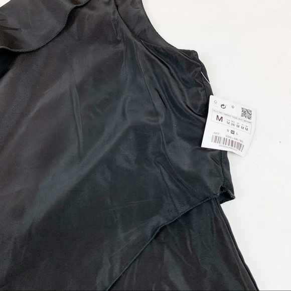 Zara black one shoulder ruffle top - Picture 6 of 8